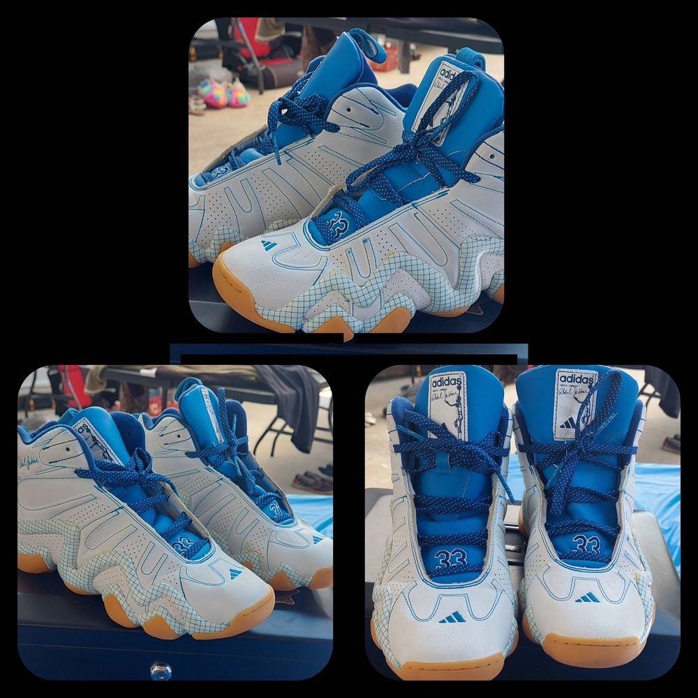 Adidas  Abdul Jabbar Athletic Shoes in Blue and White